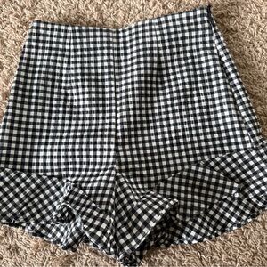 Zara gingham frill shorts